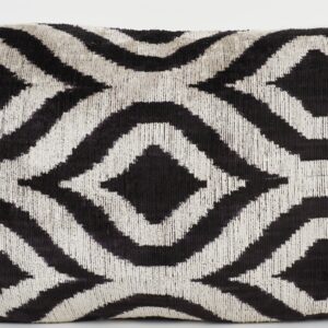 KISSENHÜLLE HANDMADE SILK/ VELVET WHITE-BLACK