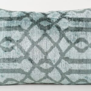 KISSENHÜLLE HANDMADE SILK/ VELVET HELLBLAU-AQUA