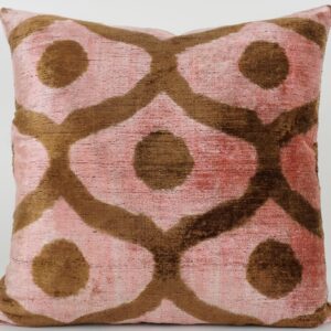 KISSENHÜLLE HANDMADE SILK/ VELVET ROSE-HELLBRAUN